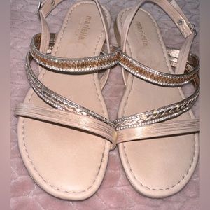 Girls Strappy Jeweled Sandals Size 2